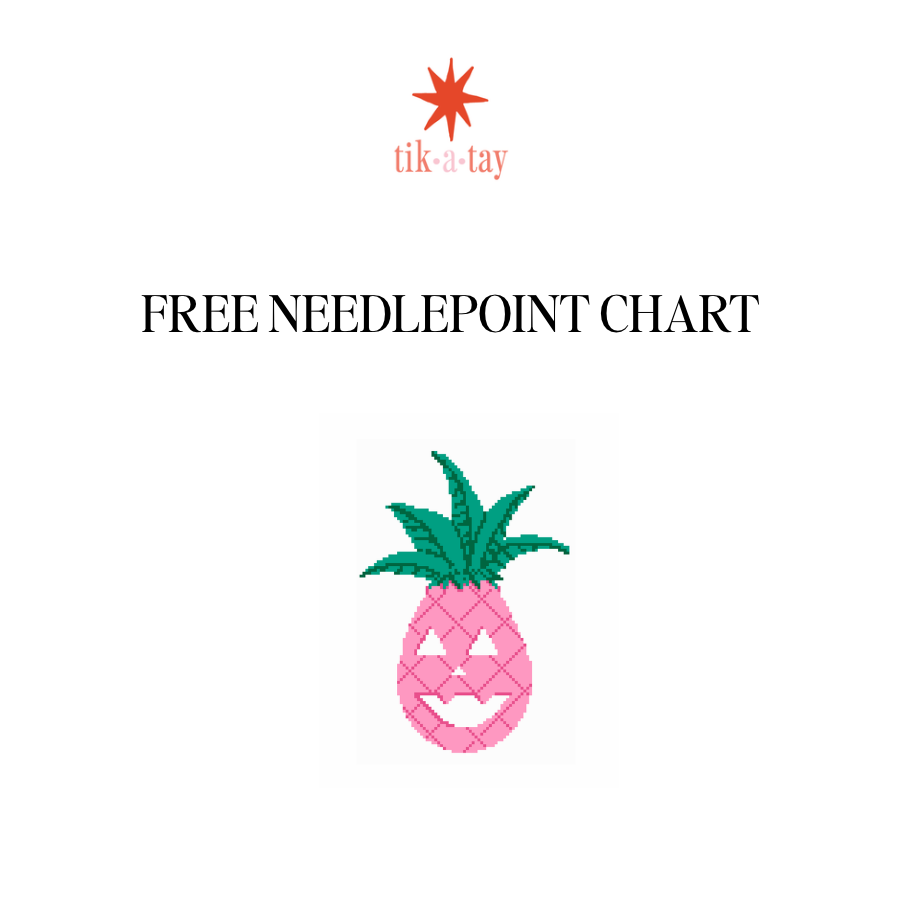 Free Needlepoint Chart: Halloween Pineapple