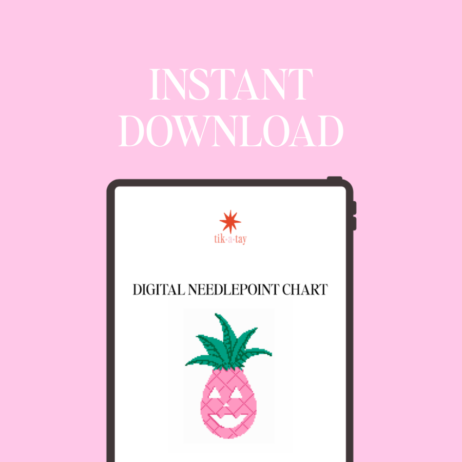 Digital Needlepoint Chart: Halloween Pineapple