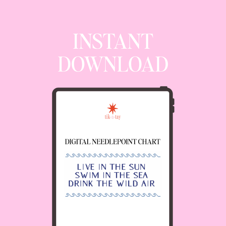 Digital Needlepoint Chart: Live in the Sun