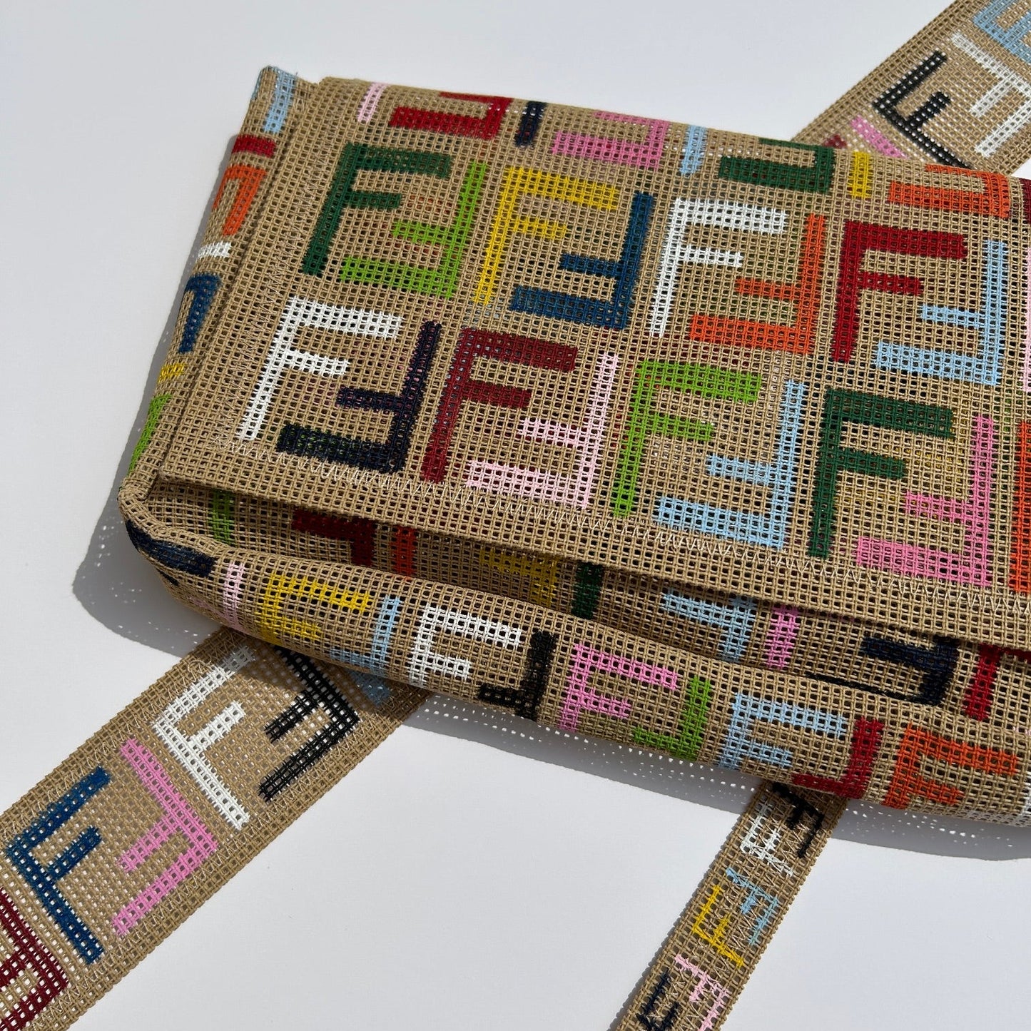 PRESALE Multi-Color Double FFs Needlepoint Bag