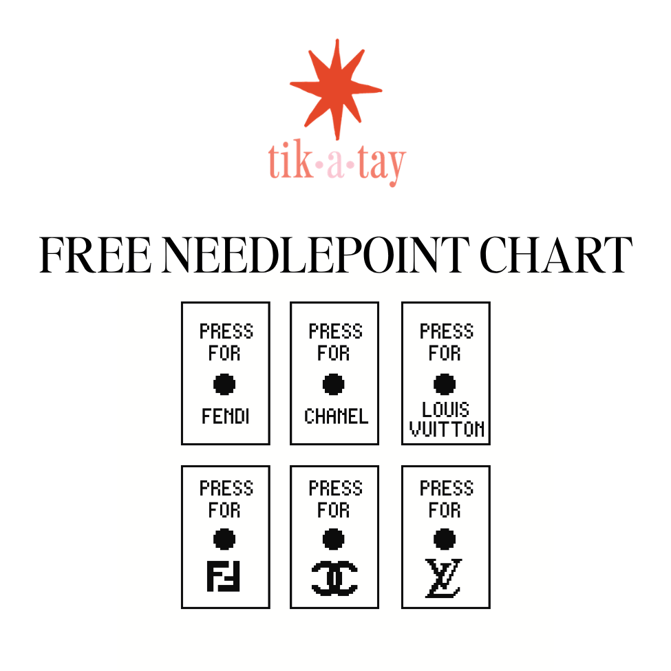 Free needlepoint press for couture buttons by Tikatay