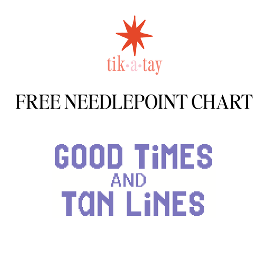 A free needlepoint chart of Good Times and Tans lines from Tikatay Needlepoint. 