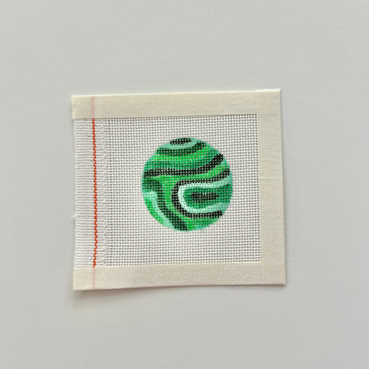 Mini malachite ornament or bag charm needlepoint canvas.