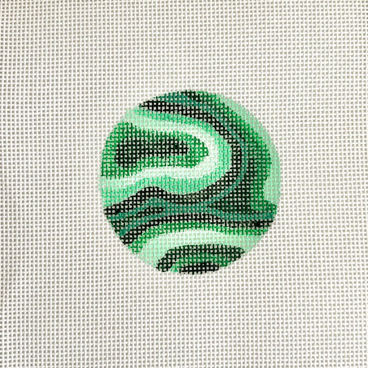 Malachite round ornament canvas