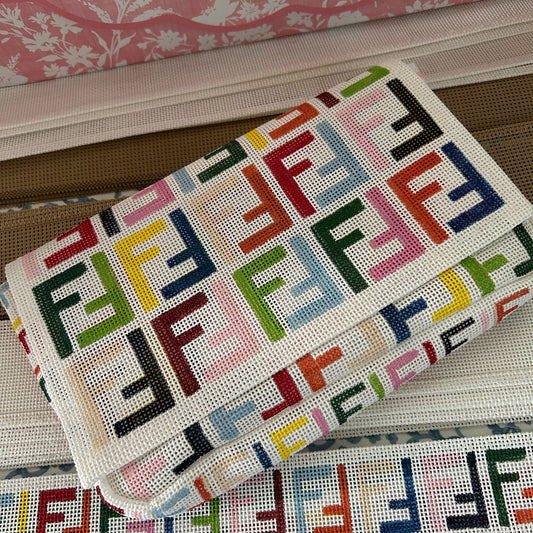 PRESALE Multi-Color Double FFs Needlepoint Bag