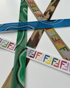 Ready to Stitch Long Needlepoint Strap Blue Malachite