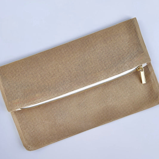 Penelope mesh clutch ready for your needlepoint pattern.
