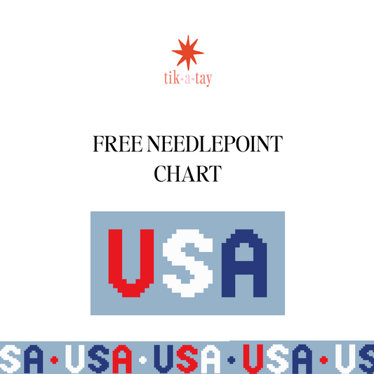 FREE Needlepoint Chart: USA Bag Charm & 4th of July Bag Strap