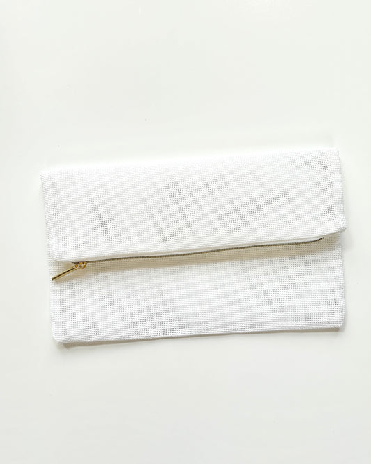 PREORDER Ready to Stitch Fold Over Clutch 13 ct mesh